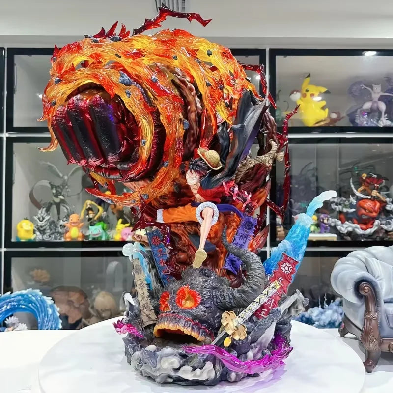 One Piece Luffy Gear 3 Red Roc Figure with LED - 23cm