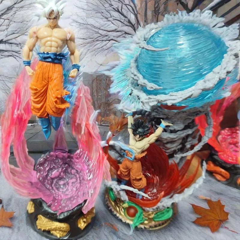 Dragon Ball Goku Ultra Instinct Figure Set with LED - 25cm